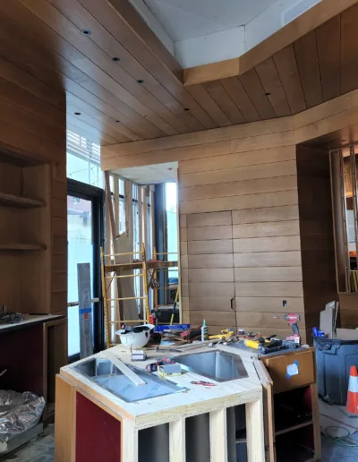 The inside of a room that is being remodeled.