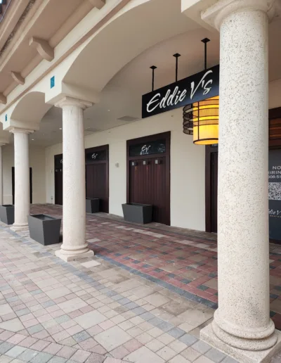 The entrance to eddie v's.